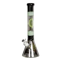 Bong - Vetro verde-nero con logo, Ø 50 mm, H 41 cm, 18,8 mm