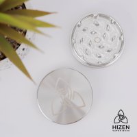 Grinder per vaporizzatori HIZEN in acciaio inox, 2 pezzi, 63 mm, lucido