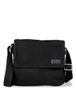 Borsa a tracolla in pura canapa S HP-0029 (nero, tinta unita)